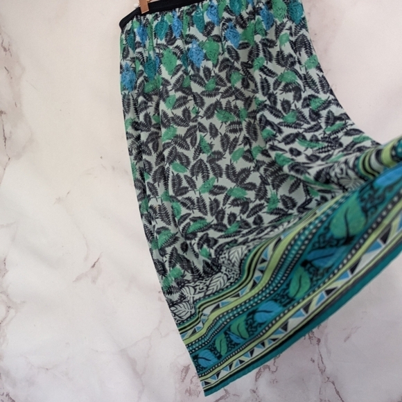 J Jill Skirt Womens XS Petite Maxi Cover Up Low Rise Boho Peasant Blue Elastic - Picture 13 of 16